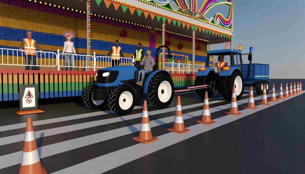 An image illustrating Mit dem Traktor einen Karnevalswagen ziehen - Wichtiges zur Sicherheit